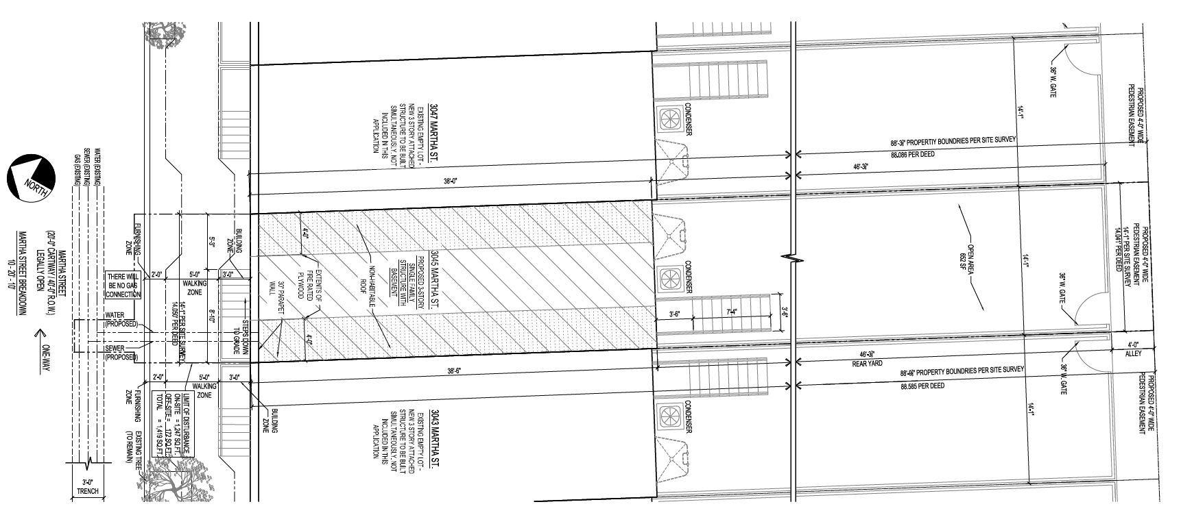 3045 Martha Street. Site plan. Credit: Marshall Sabatini Architecture via the City of Philadelphia