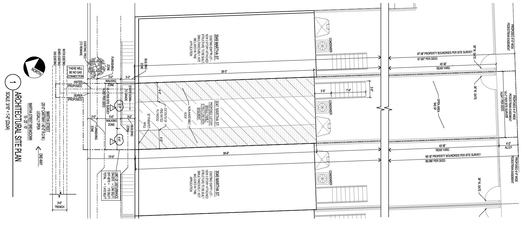 3047 Martha Street. Site plan. Credit: Marshall Sabatini Architecture via the City of Philadelphia