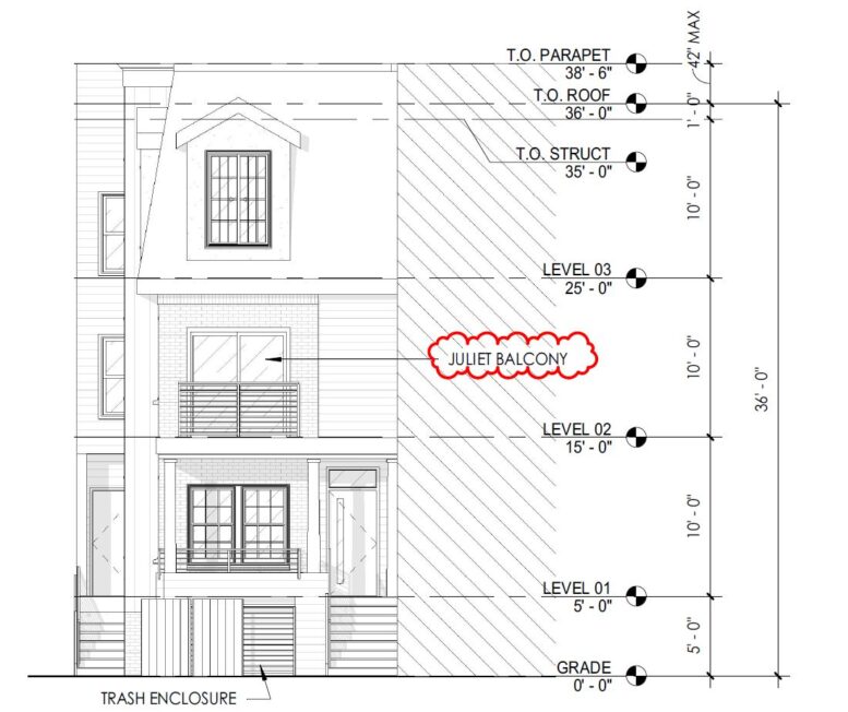 338 North 52nd Street. Building elevation. Credit: Designblendz via the City of Philadelphia