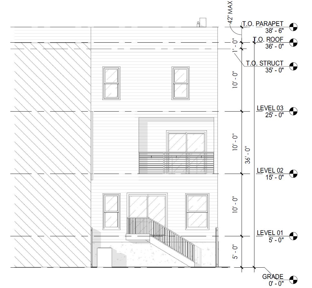 338 North 52nd Street. Building elevation. Credit: Designblendz via the City of Philadelphia