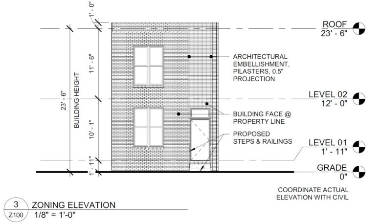342 Shedaker Street. Proposed building elevation. Credit: Moto Designshop via the Planning Department of the City of Philadelphia