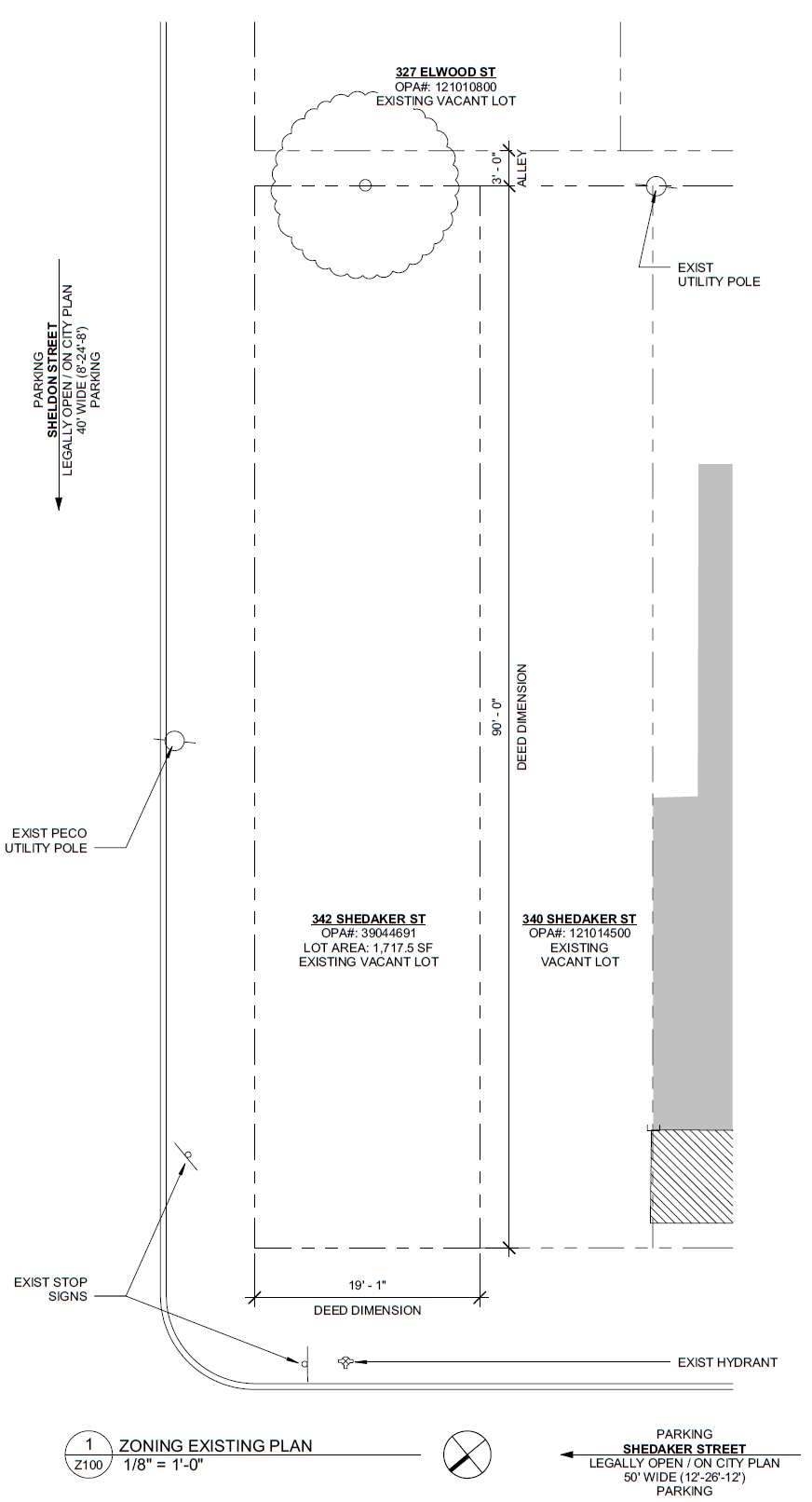 342 Shedaker Street. Site plan. Credit: Moto Designshop via the Planning Department of the City of Philadelphia