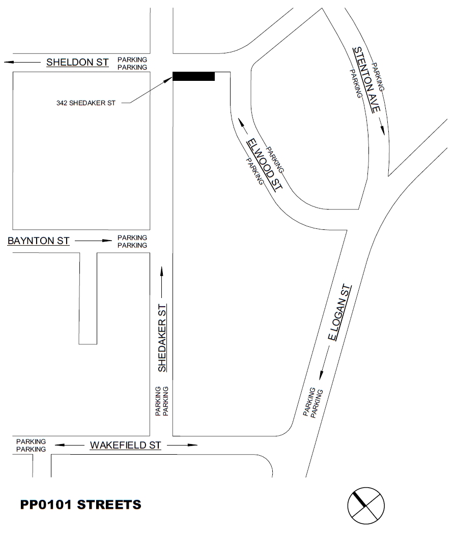342 Shedaker Street. Project map. Credit: Moto Designshop via the Planning Department of the City of Philadelphia