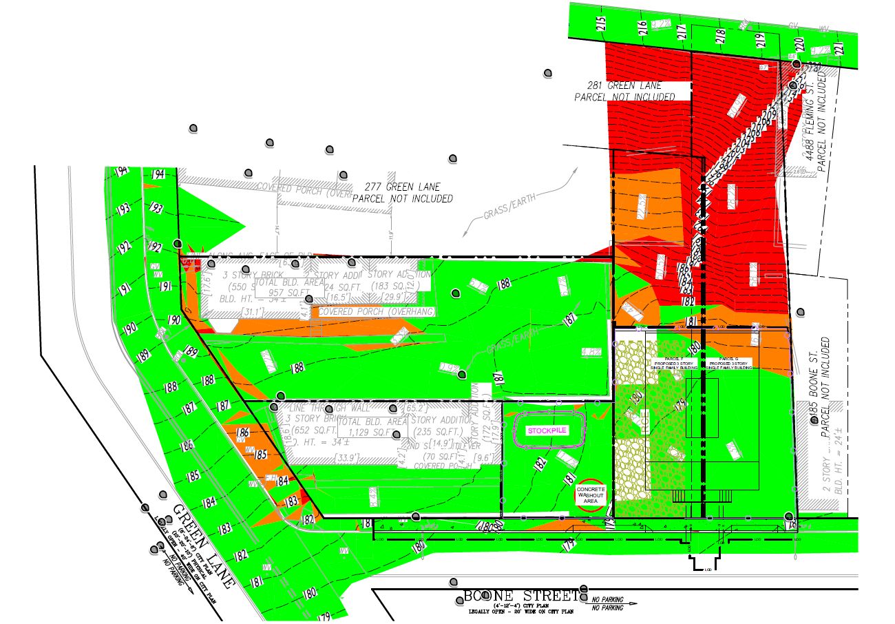 4487 Boone Street, Philadelphia. Site survey plan. Credit: Studio C Architecture via the Planning Department of the City of Philadelphia