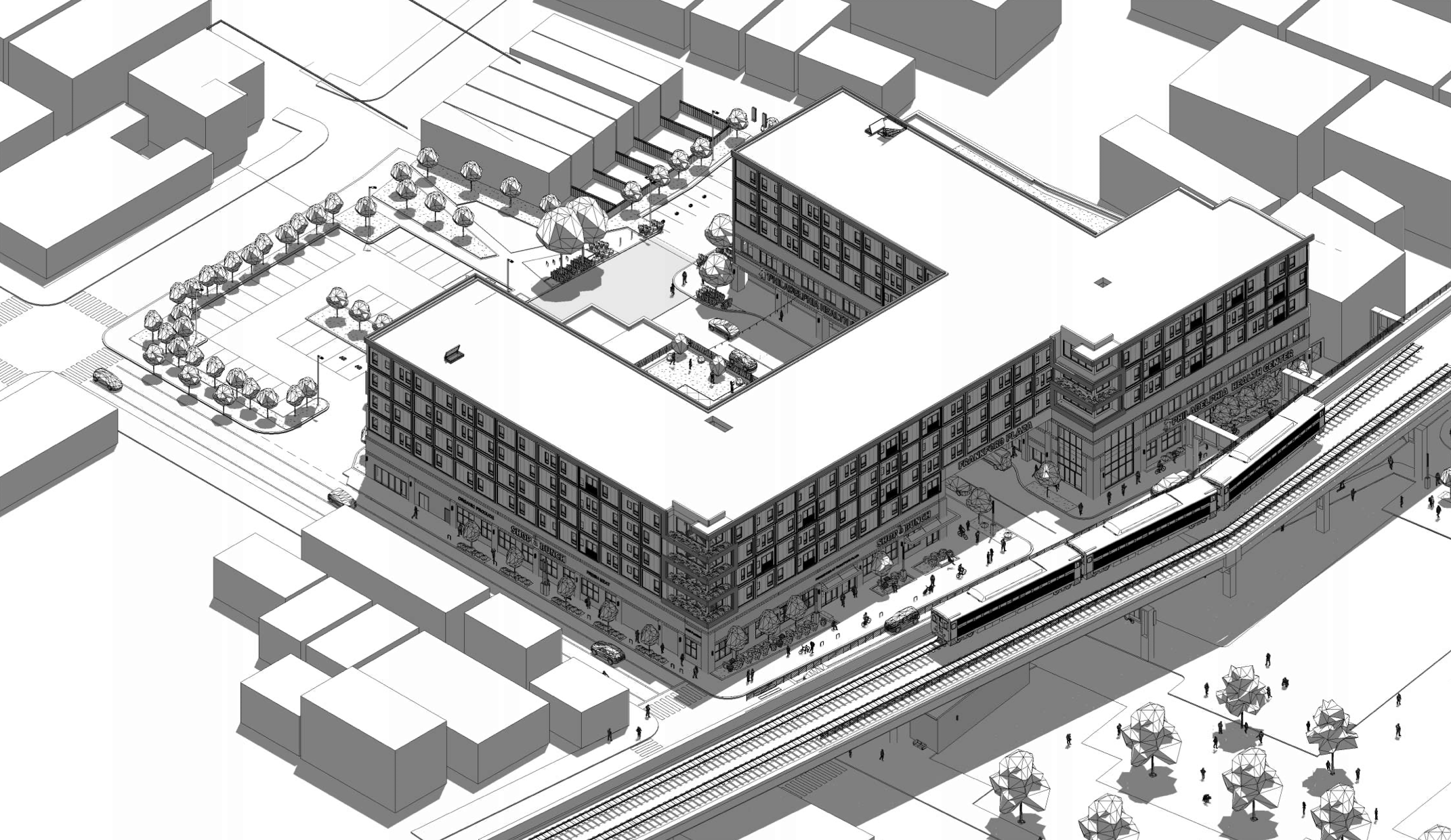 5113 Frankford Avenue 3D Massing Diagram