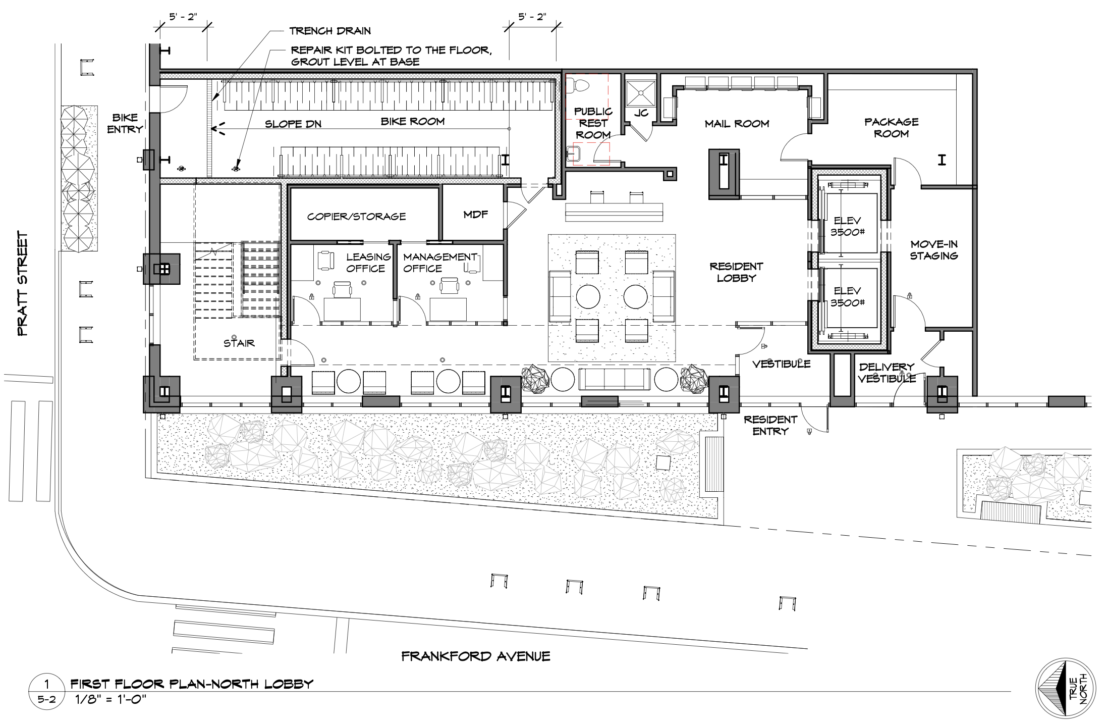 5113 Frankford Avenue First Floor Plan North Lobby