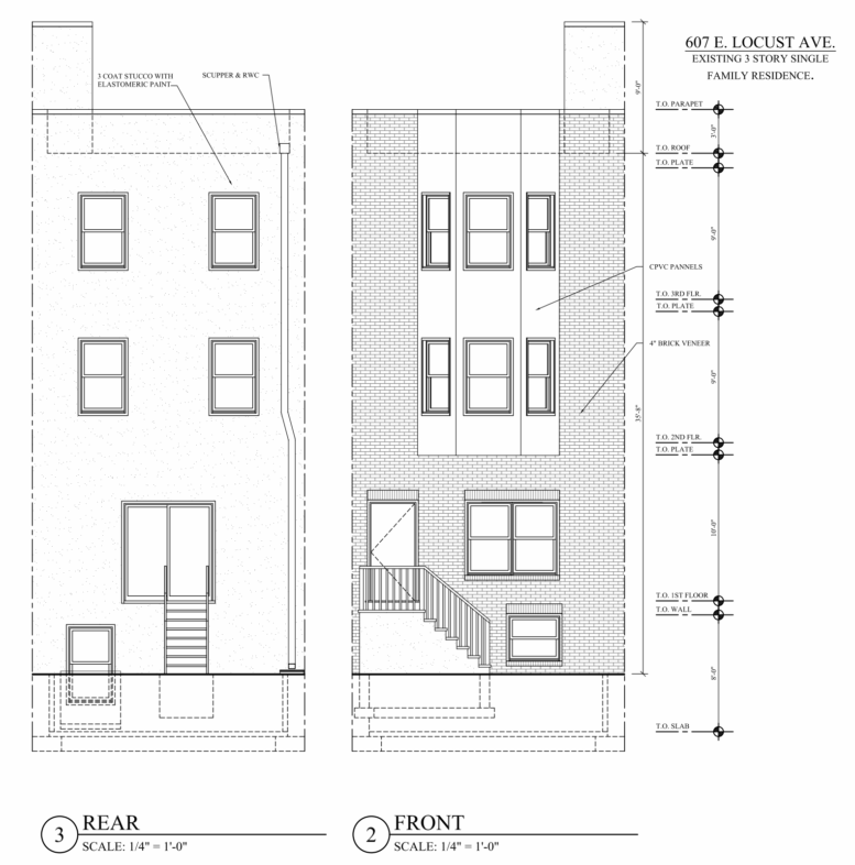 609 Locust Avenue Elevations