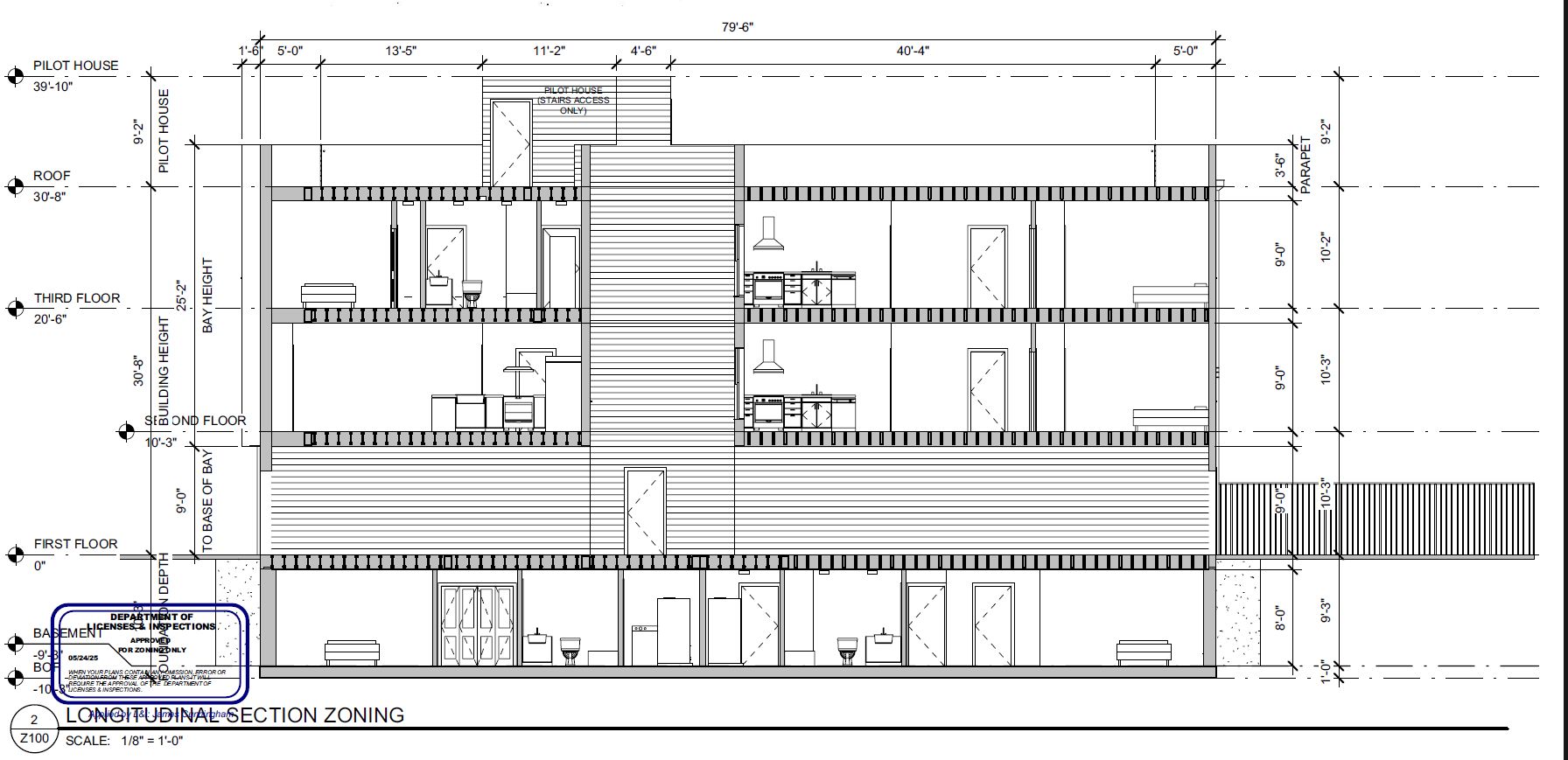 828 North 40th Street. Building section. Credit: Plato Studio via the City of Philadelphia