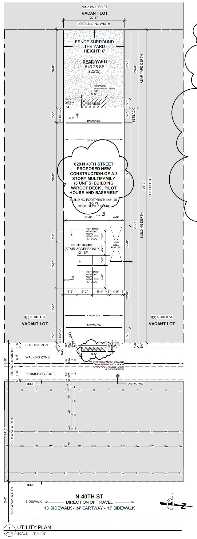 828 North 40th Street. Site plan. Credit: Plato Studio via the City of Philadelphia