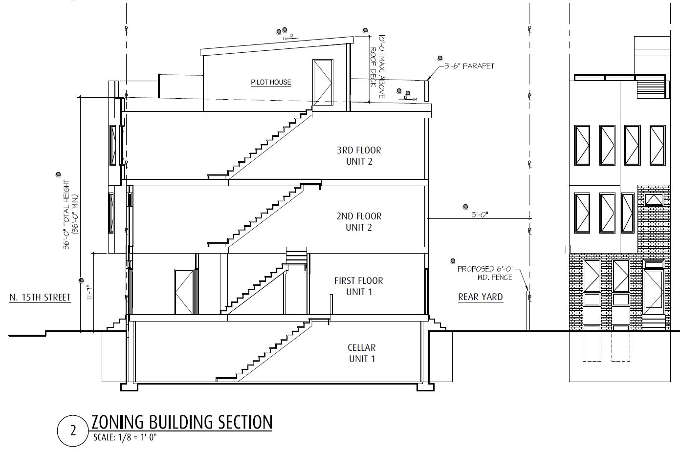 861 North 15th Street. Building section. Credit: Fusa Designs LLC via the City of Philadelphia