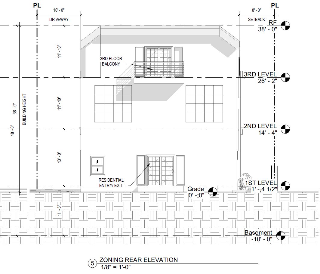 9741 Krewstown Road, Philadelphia. Proposed building elevation. Credit: Sanbar Design via a zoning permit submitted to the City of Philadelphia.