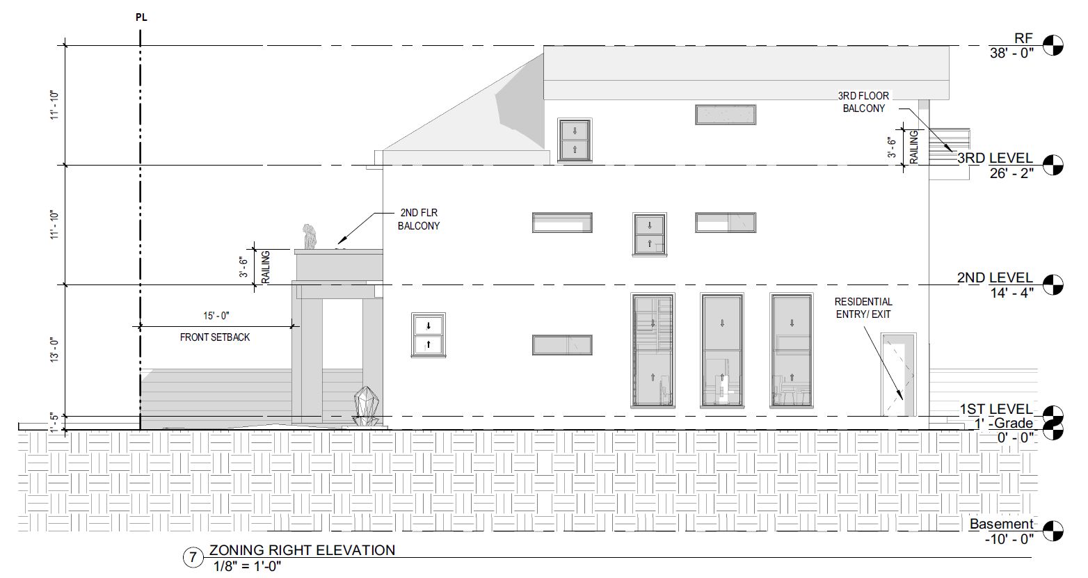 9741 Krewstown Road, Philadelphia. Proposed building elevation. Credit: Sanbar Design via a zoning permit submitted to the City of Philadelphia.