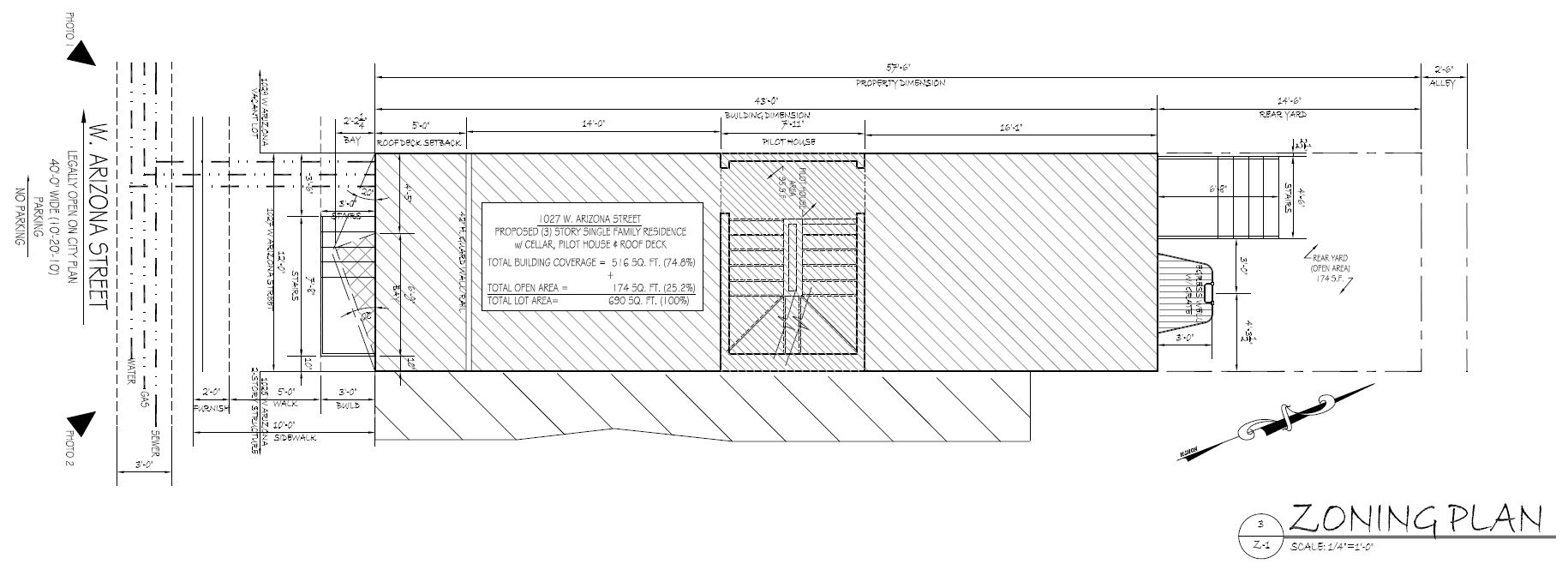 1027 West Arizona Street. Site plan. Credit: KCA Design Associates via the City of Philadelphia