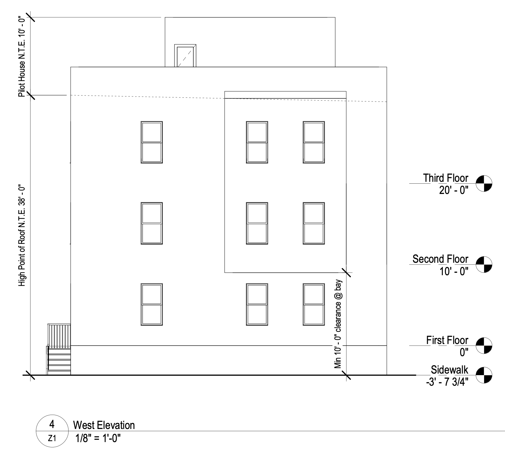 1940 Wharton Street West Elevation