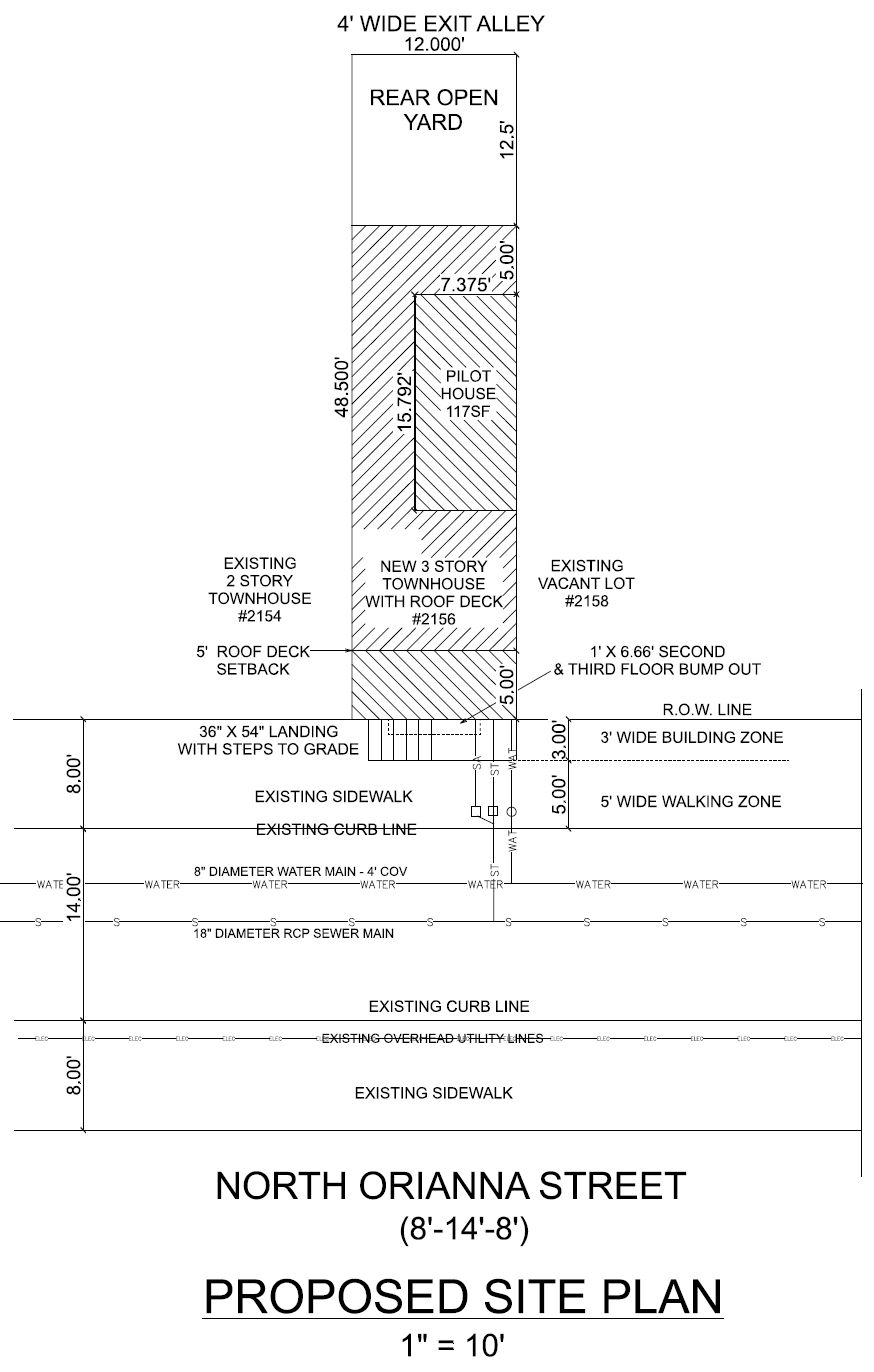 2156 North Orianna Street. Site plan. Credit: Here's The Plan, LLC via the City of Philadelphia