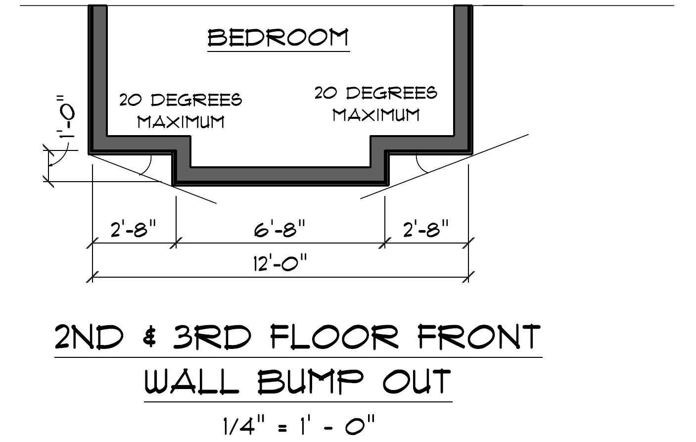 2156 North Orianna Street. Cantilever aka wall bump out floor plan detail. Credit: Here's The Plan, LLC via the City of Philadelphia