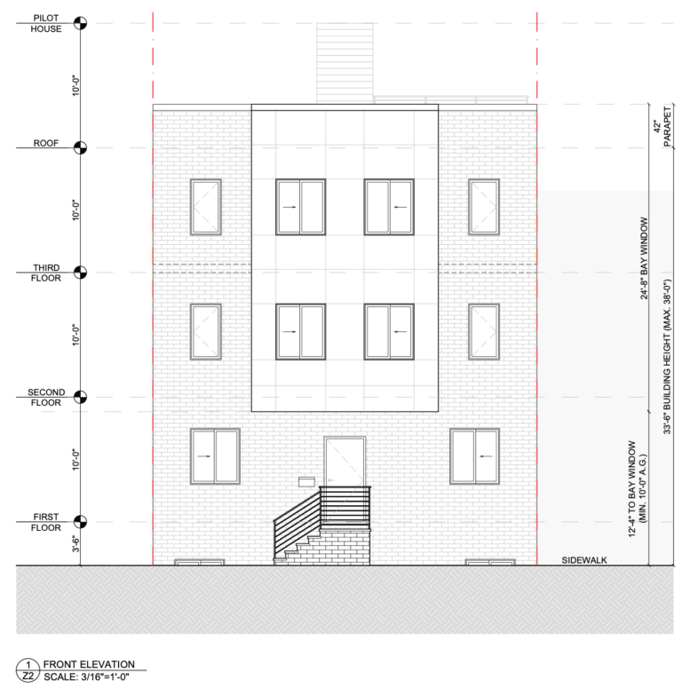 2239-41 North Franklin Street Front Elevation