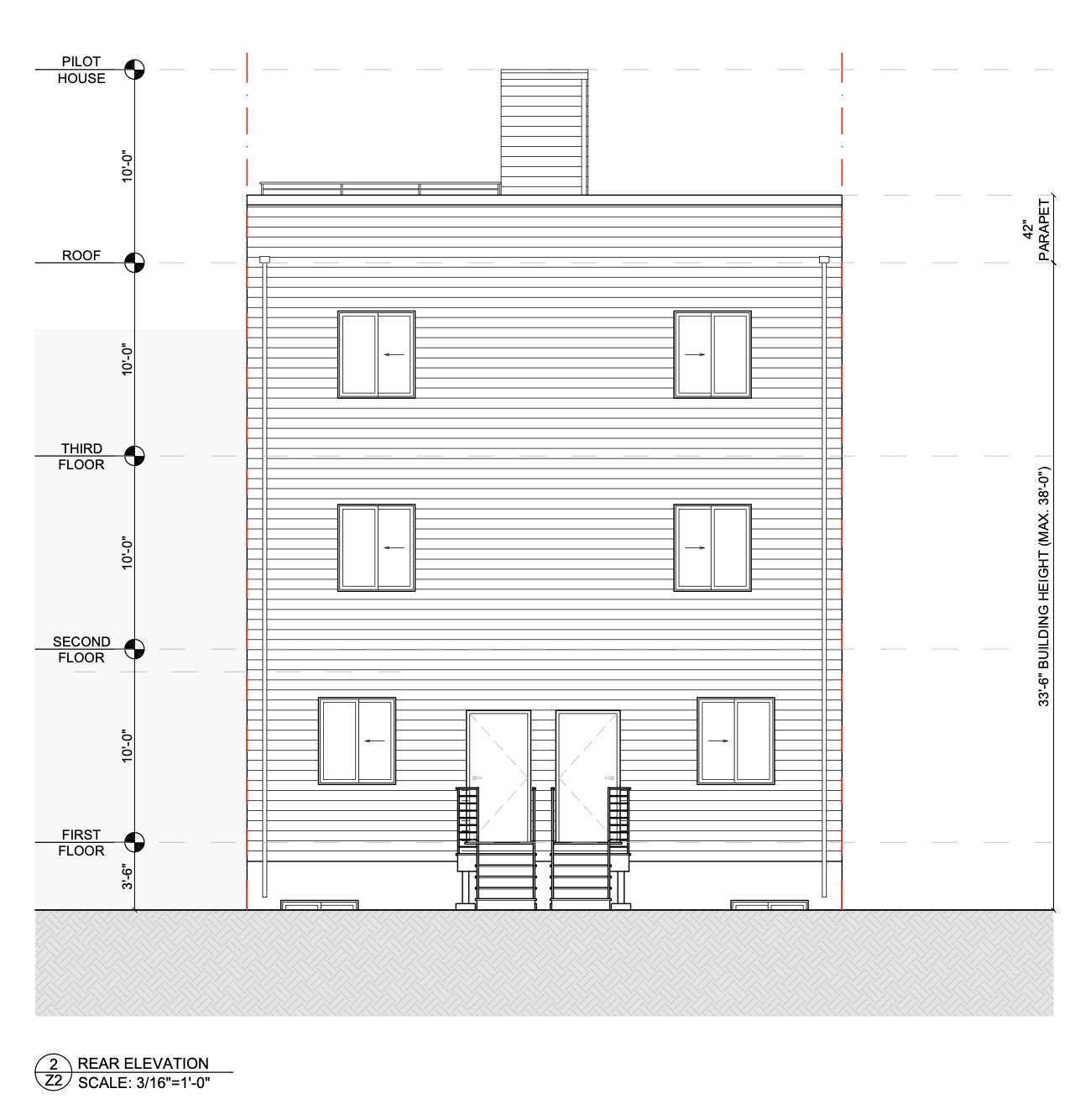 2239-41 North Franklin Street Rear Elevation