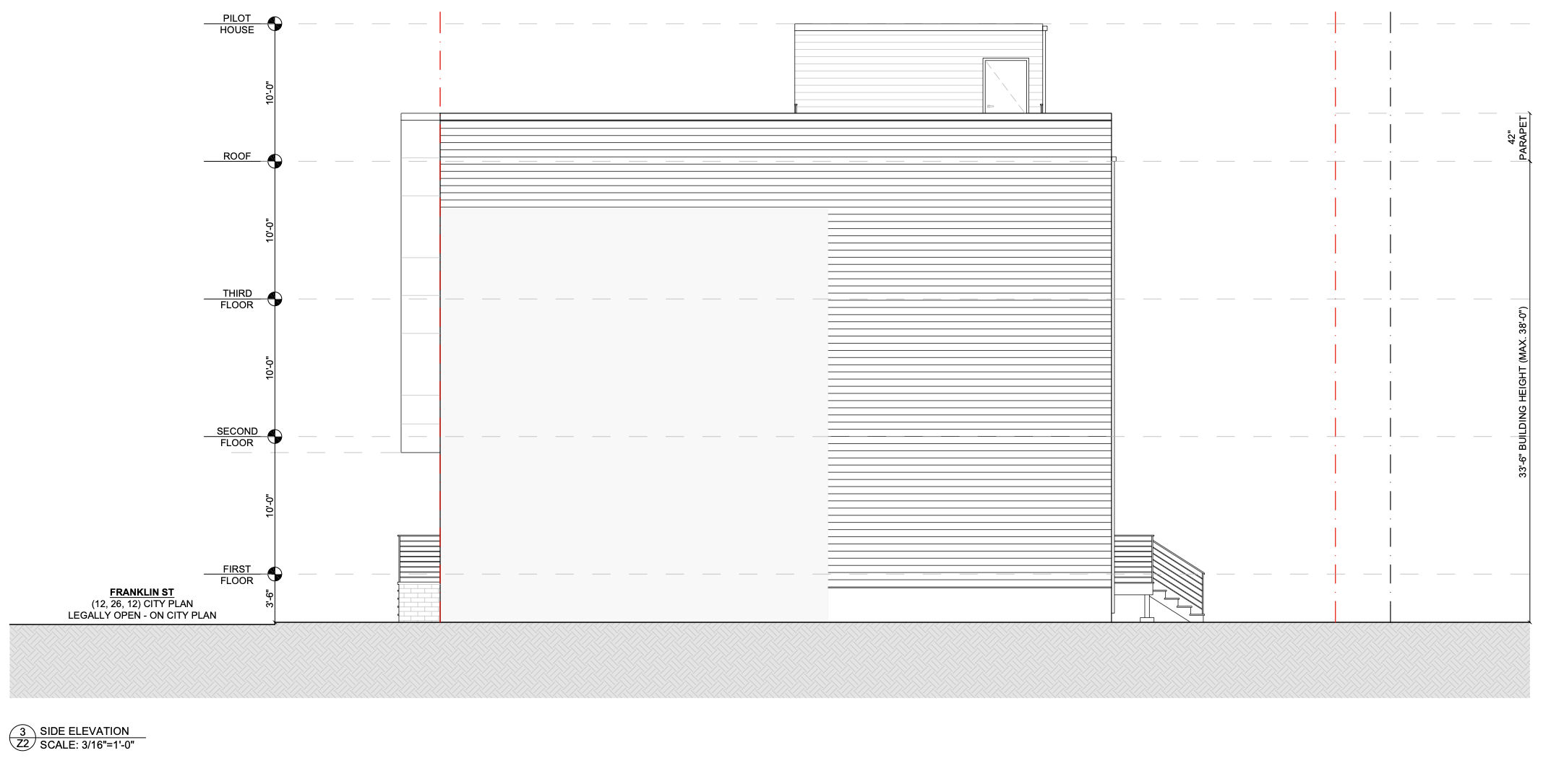 2239-41 North Franklin Street Side Elevation