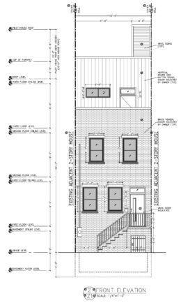 2316 Dickinson Street. Front building elevation. Credit: Philly Plans via the City of Philadelphia