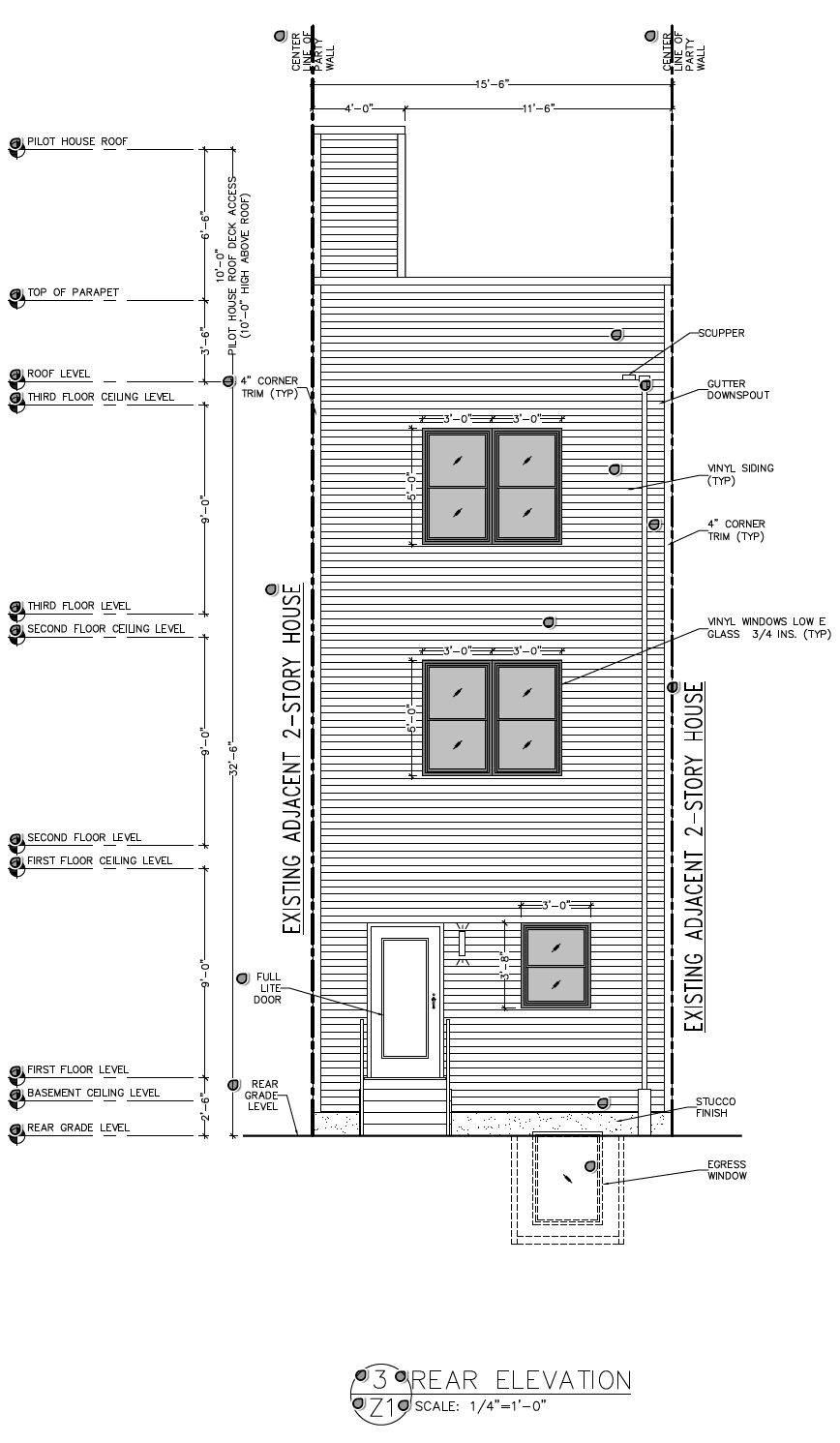 2316 Dickinson Street. Rear building elevation. Credit: Philly Plans via the City of Philadelphia