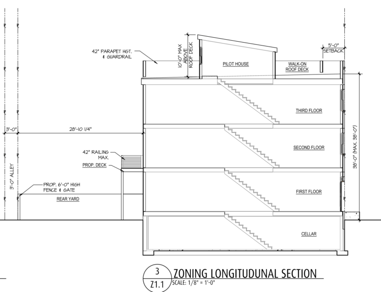 2449 North 6th Street Longitudnal Section