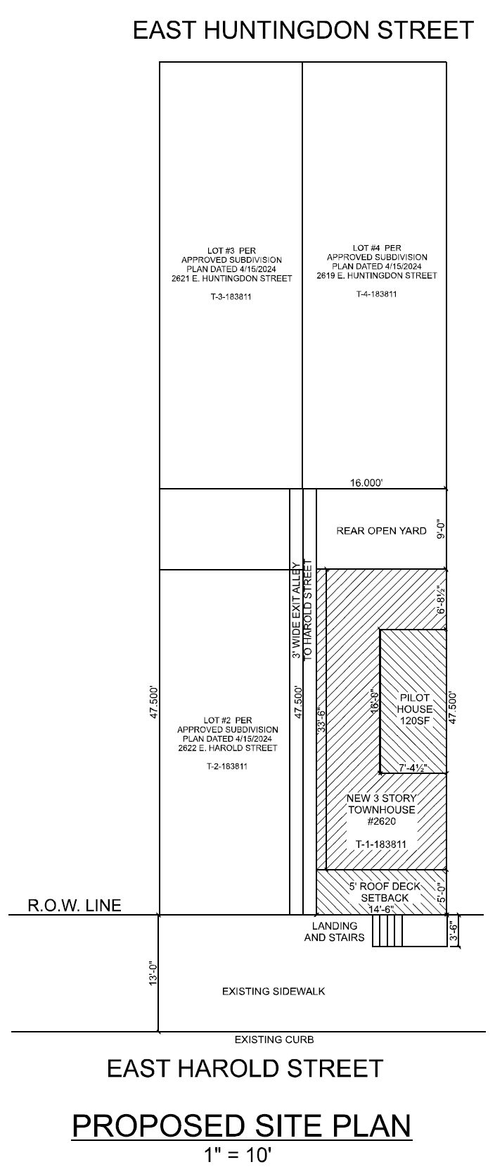2620 East Harold Street. Site plan. Credit: Here's The Plan, LLC via the City of Philadelphia