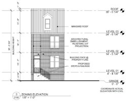 343-45 Shedaker Street. Building elevation. Credit: Moto Designshop via the City of Philadelphia