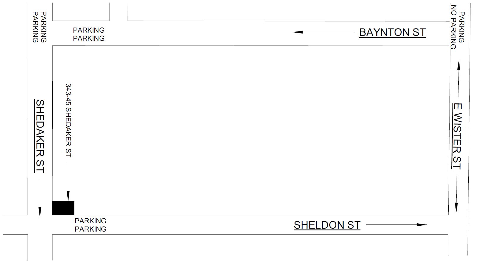343-45 Shedaker Street. Project map. Credit: Moto Designshop via the City of Philadelphia
