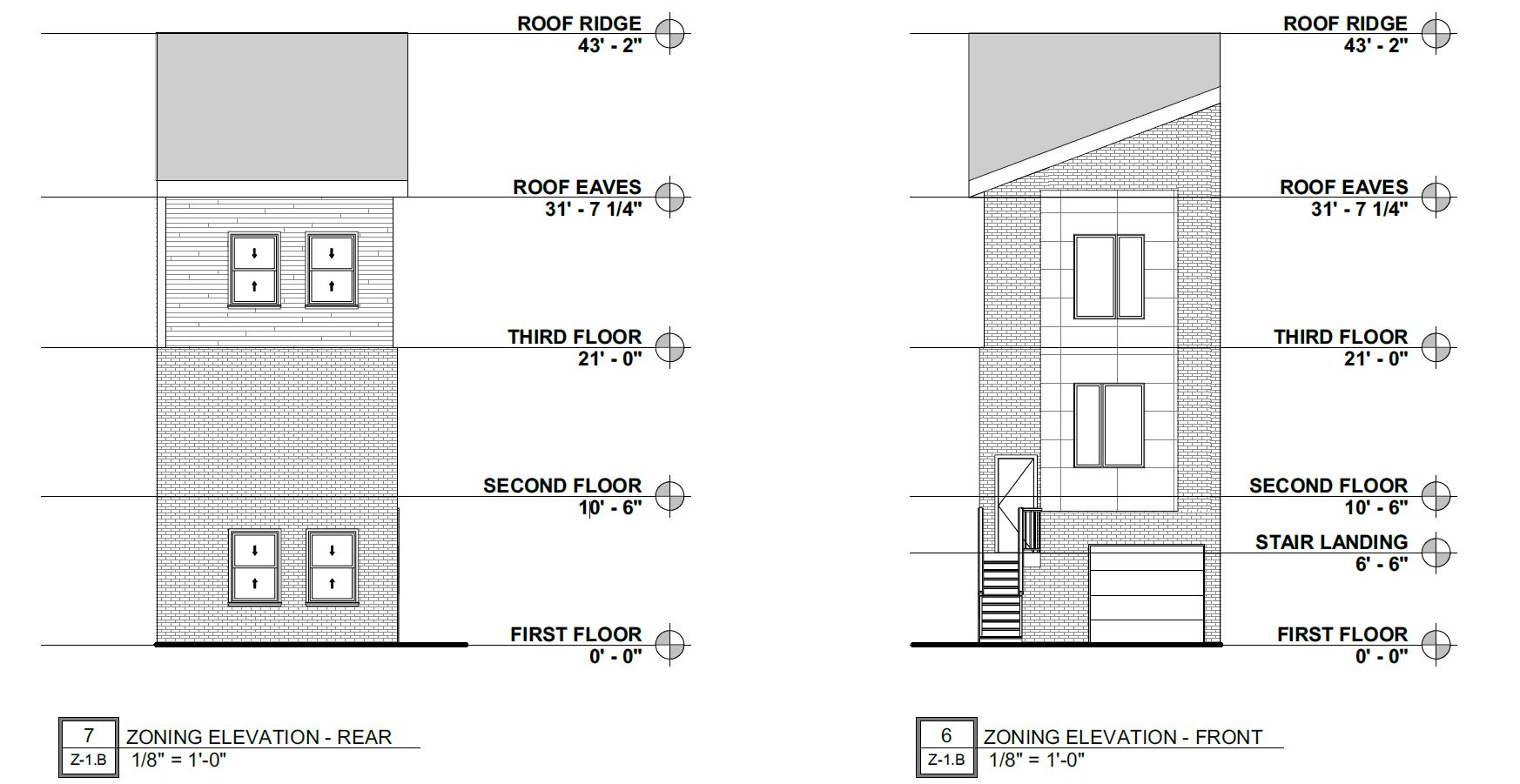 4614 Millett Street. Front and rear building elevations. Credit: JLS Architects via the City of Philadelphia