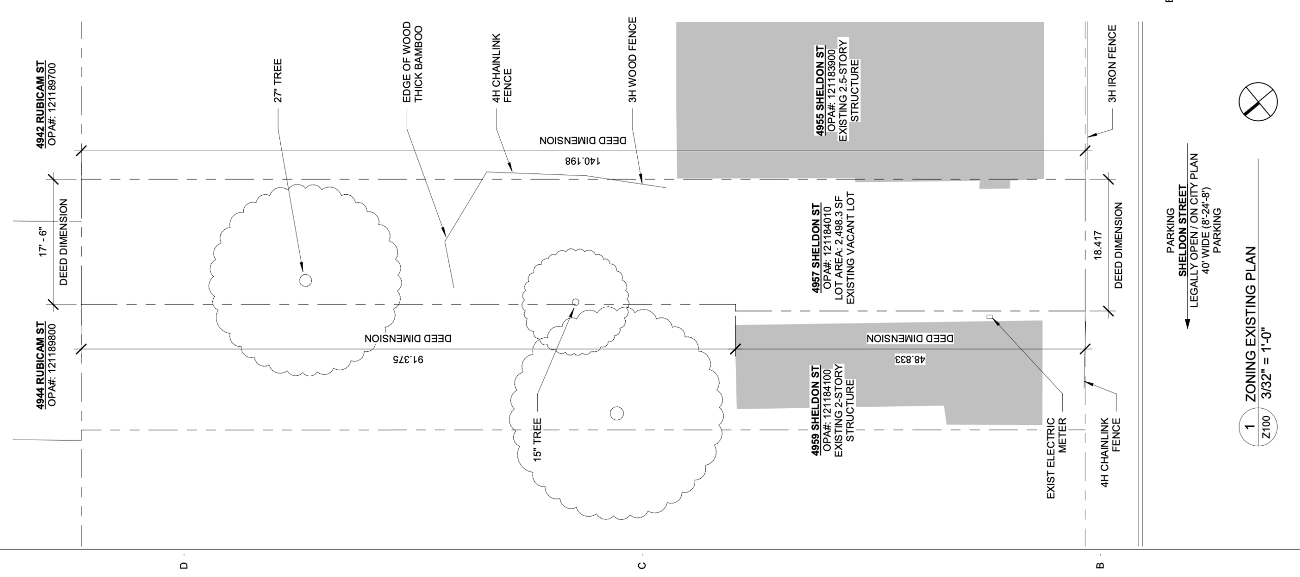 4957 Sheldon Street Existing Plan