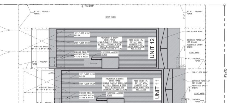 6115 Osceola Street, Unit 12. Site plan. Credit: KJO Architecture via the City of Philadelphia