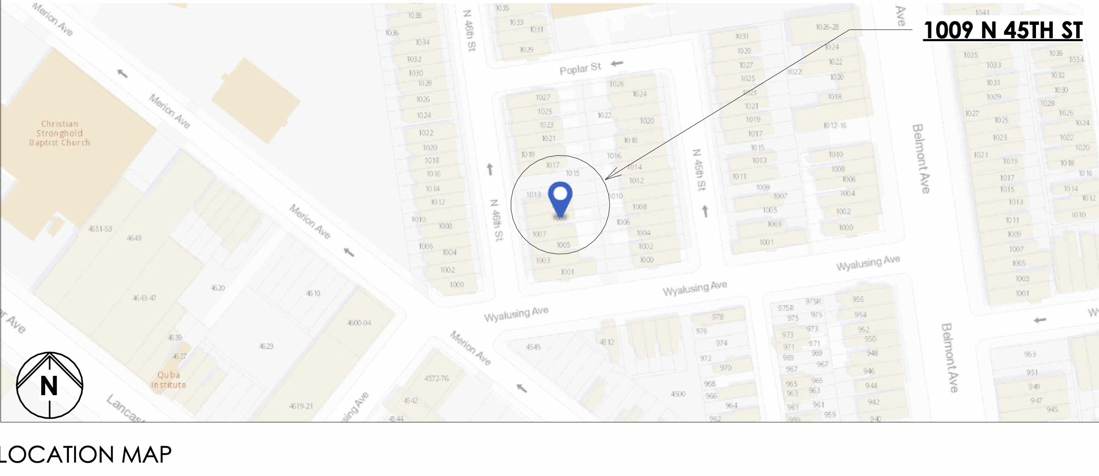 1009 North 45th Street Location Map