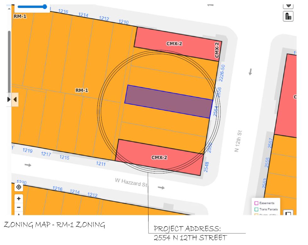 2554 North 12th Street. Site plan, or zoning map. Credit: KCA Design Associates via the Planning Department of the City of Philadelphia