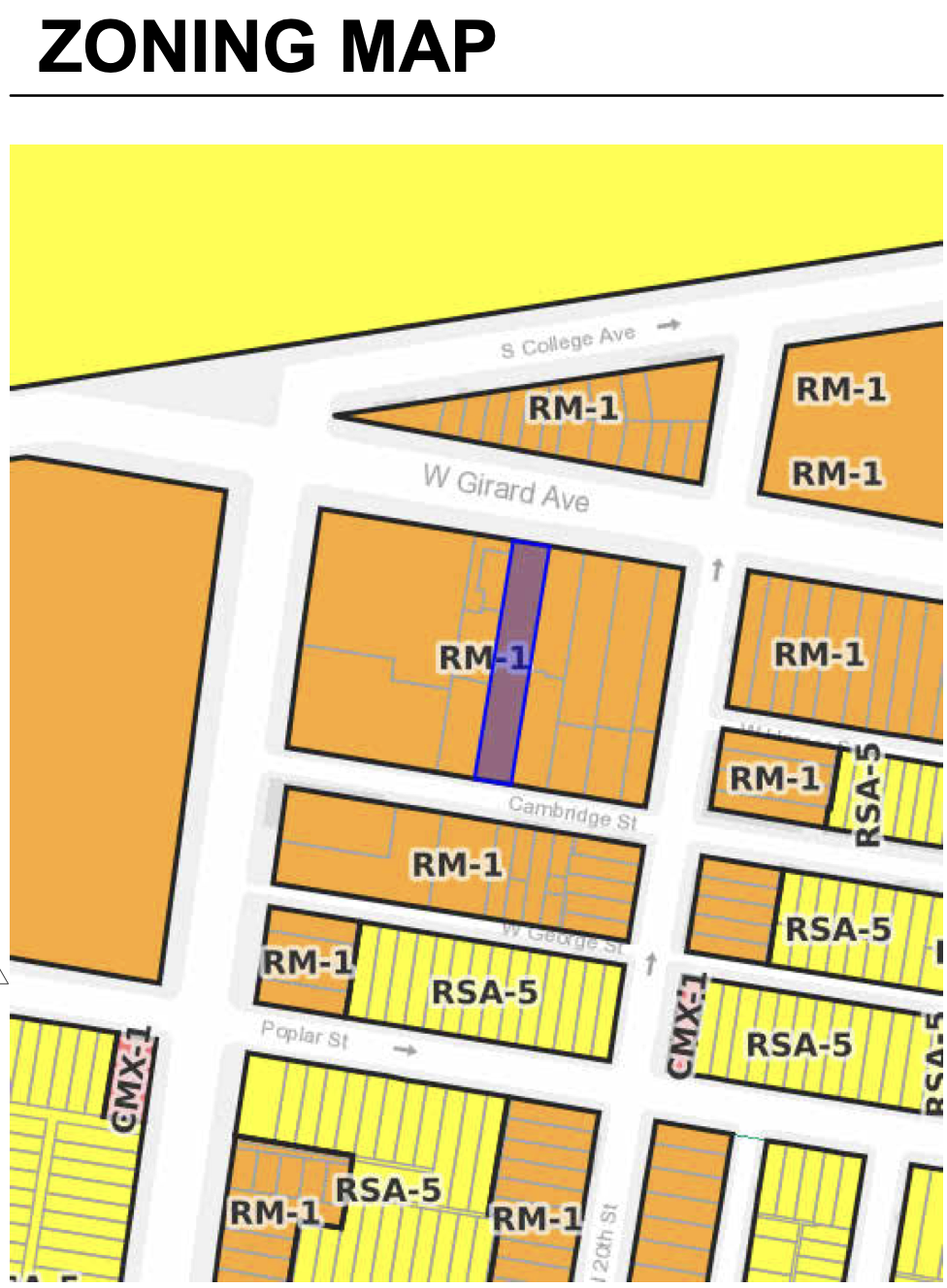 2008 West Girard Avenue Zoning Map