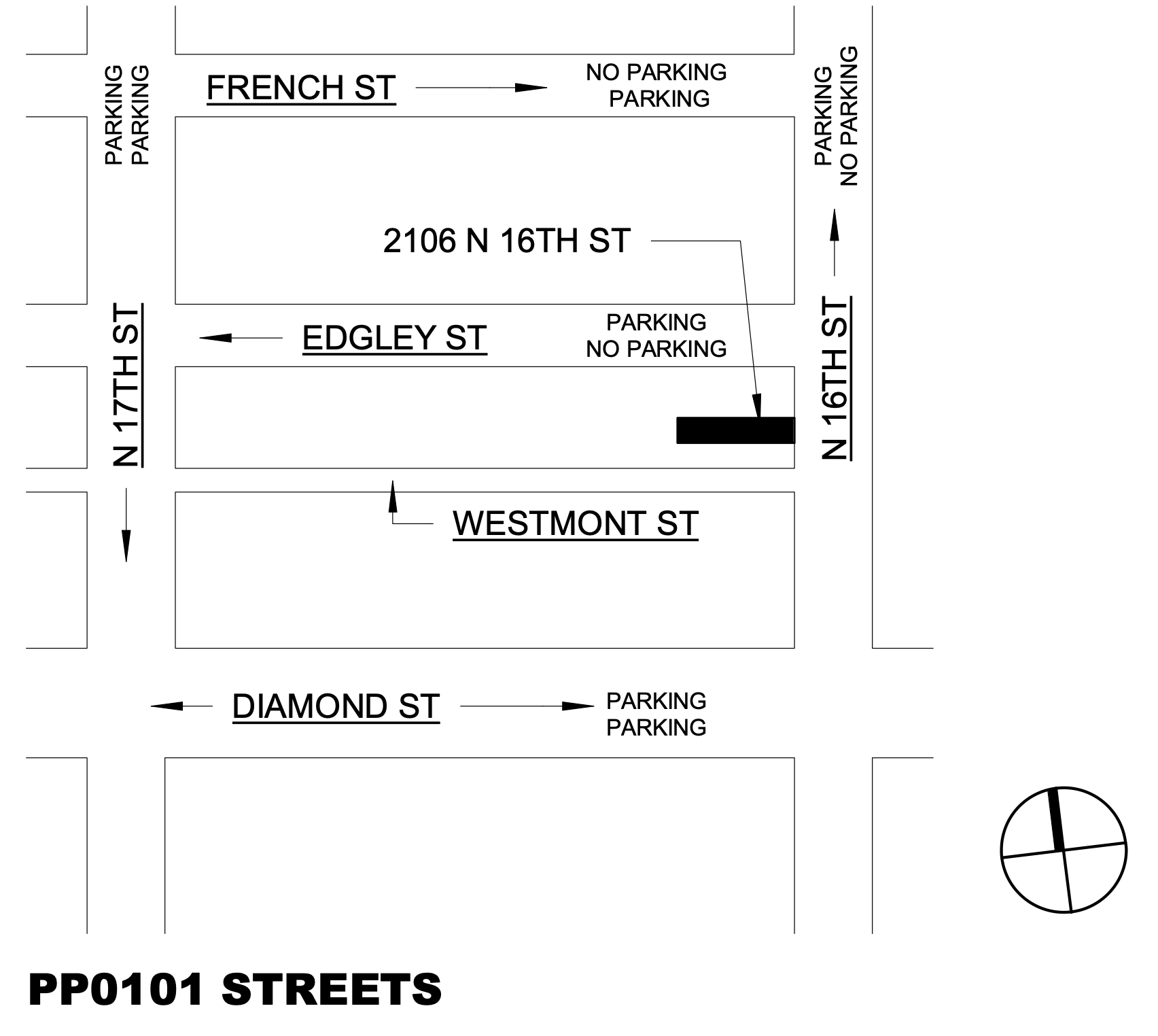 2106 North 16th Street Map
