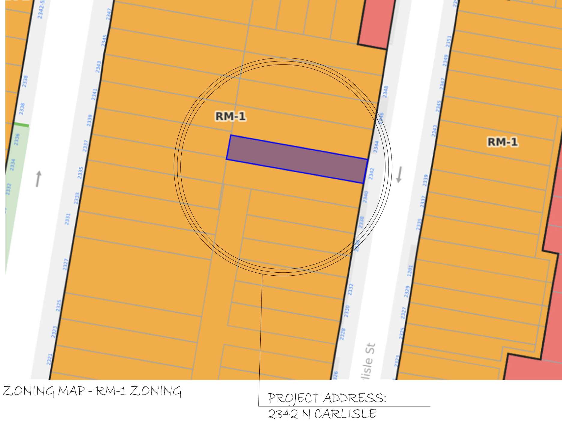 2342 North Carlisle Street Location Map