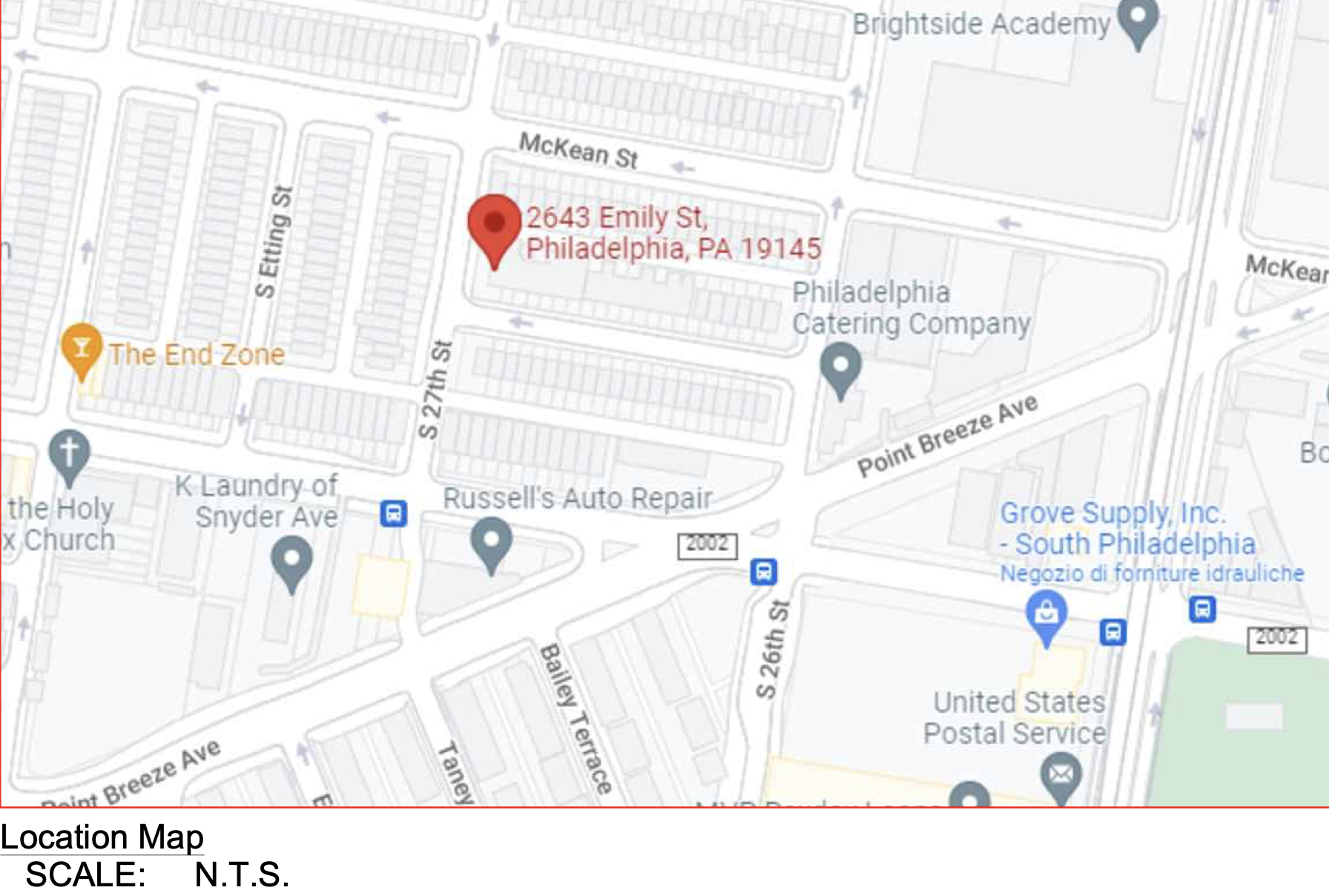 2643 Emily Street Location Map