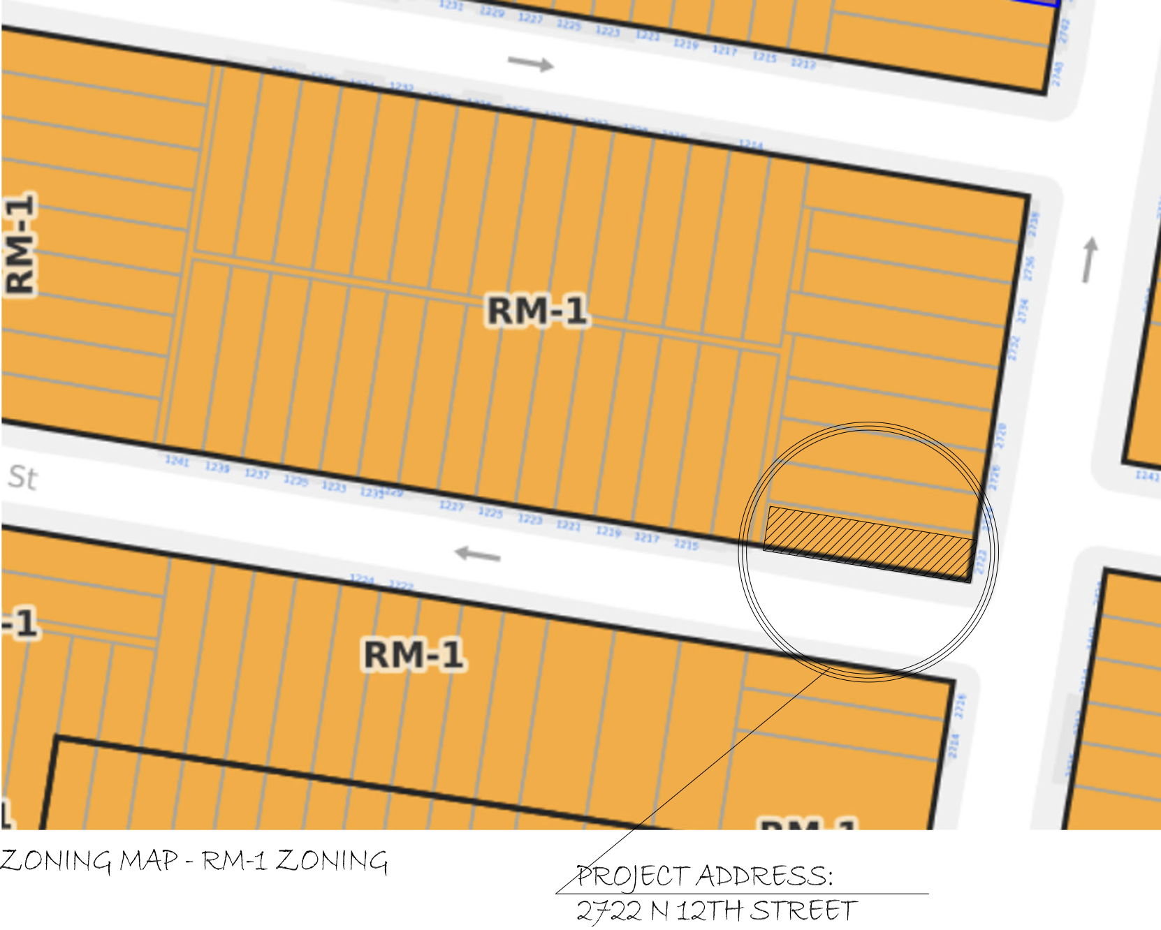 2722 North 12th Street Location Map