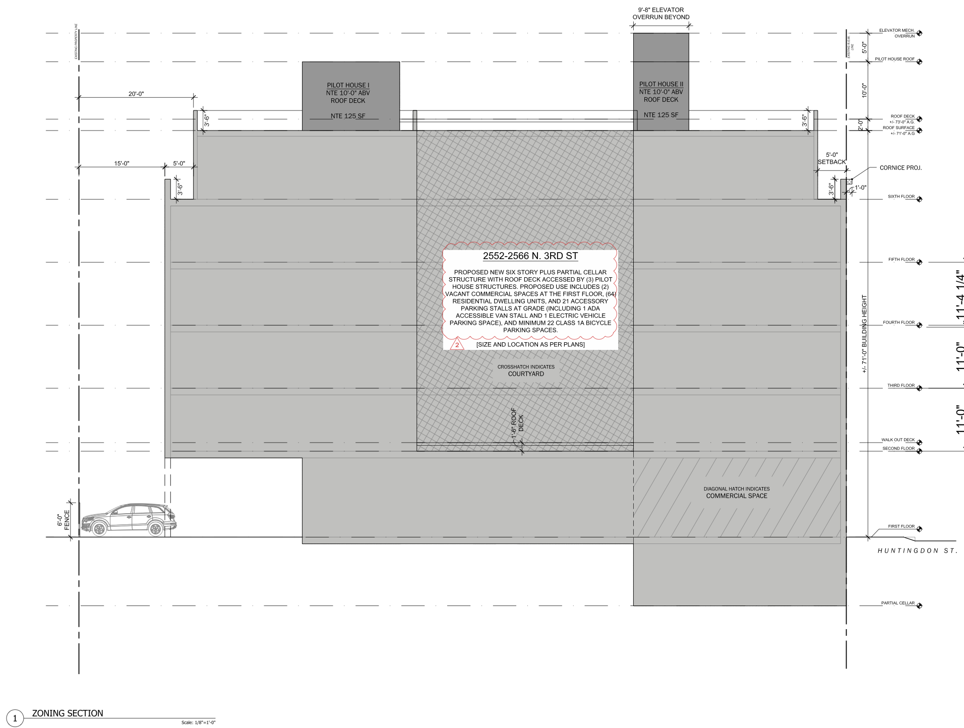 Rendering of 300 W Huntingdon St — Six-Story Mixed-Use Building Permitted at 300 West Huntingdon Street in North Philadelphia East