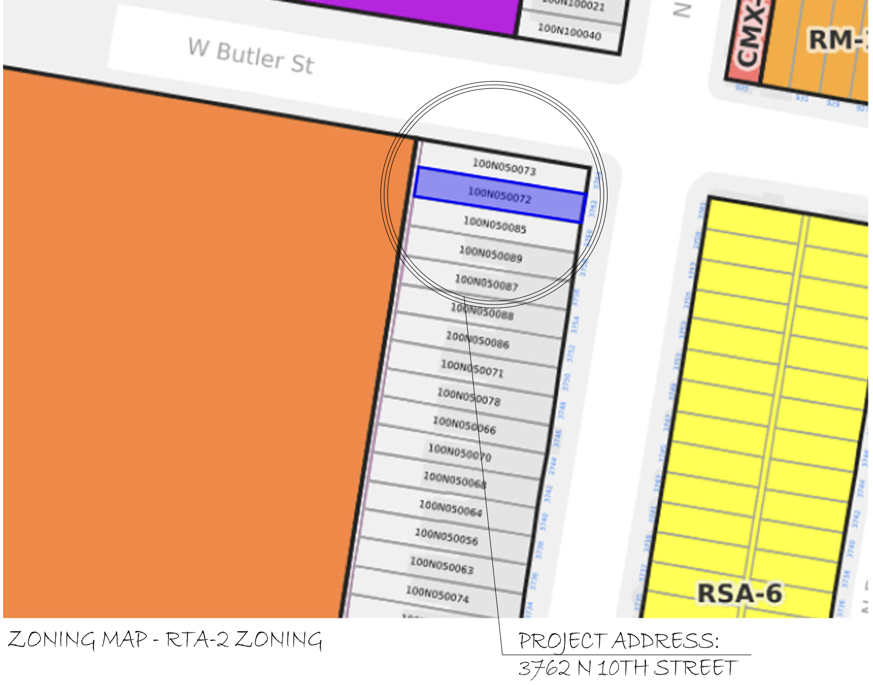 3762 North 10th Street Location Map