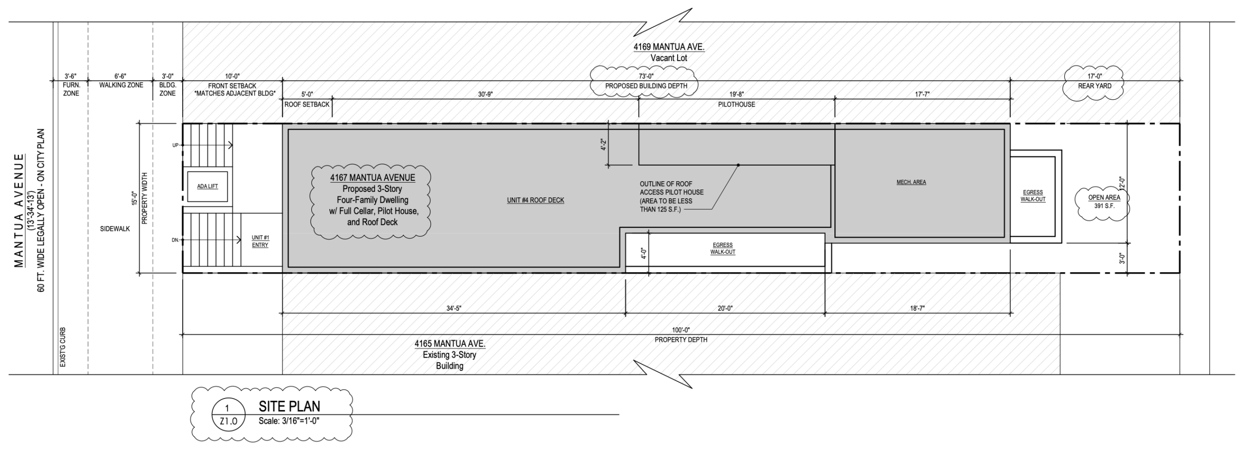 4167 Mantua Avenue Site Plan