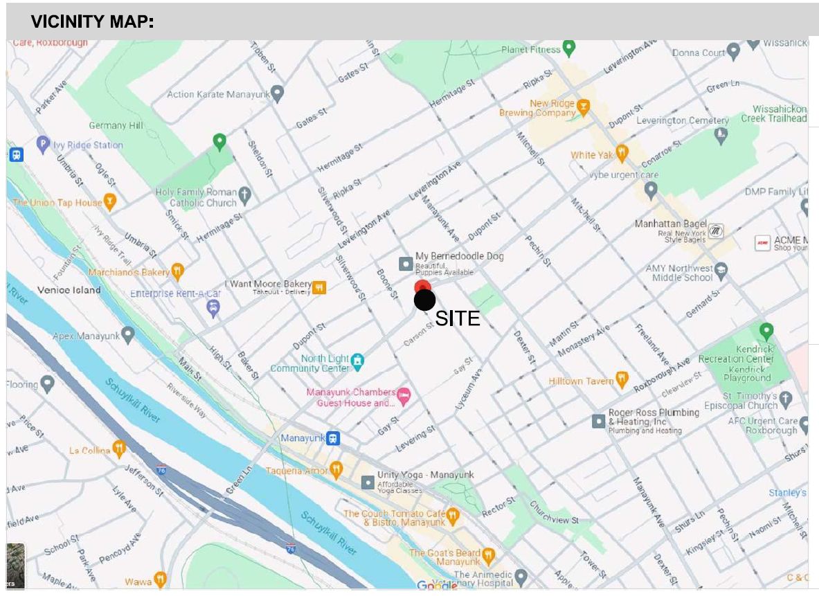 4489 Boone Street, Philadelphia. Project map. Credit: Studio C Architecture via the Planning Department of the City of Philadelphia