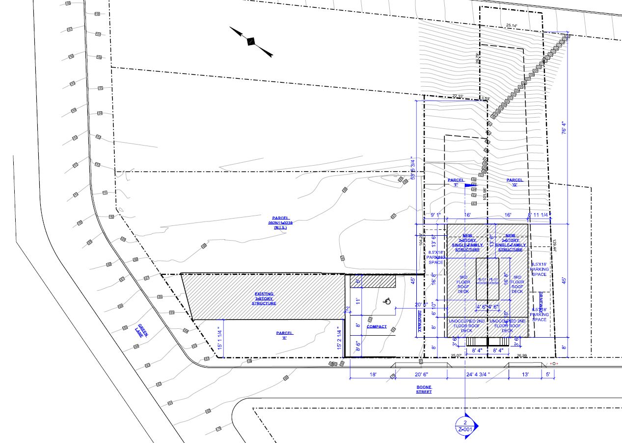 4489 Boone Street, Philadelphia. Proposed site plan. Credit: Studio C Architecture via the Planning Department of the City of Philadelphia
