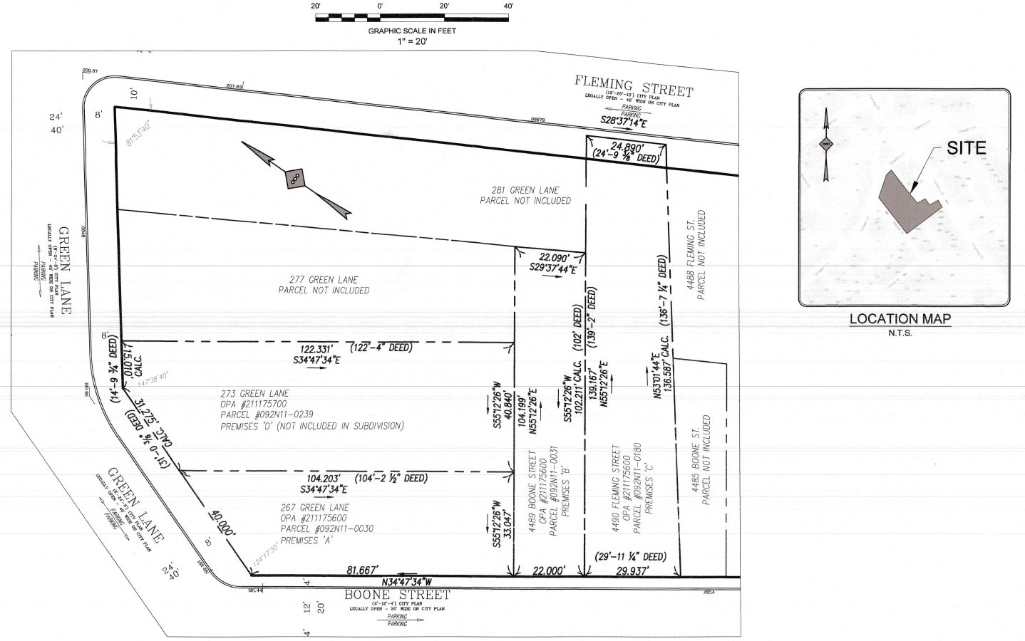 4489 Boone Street, Philadelphia. Site deed plan. Credit: Studio C Architecture via the Planning Department of the City of Philadelphia