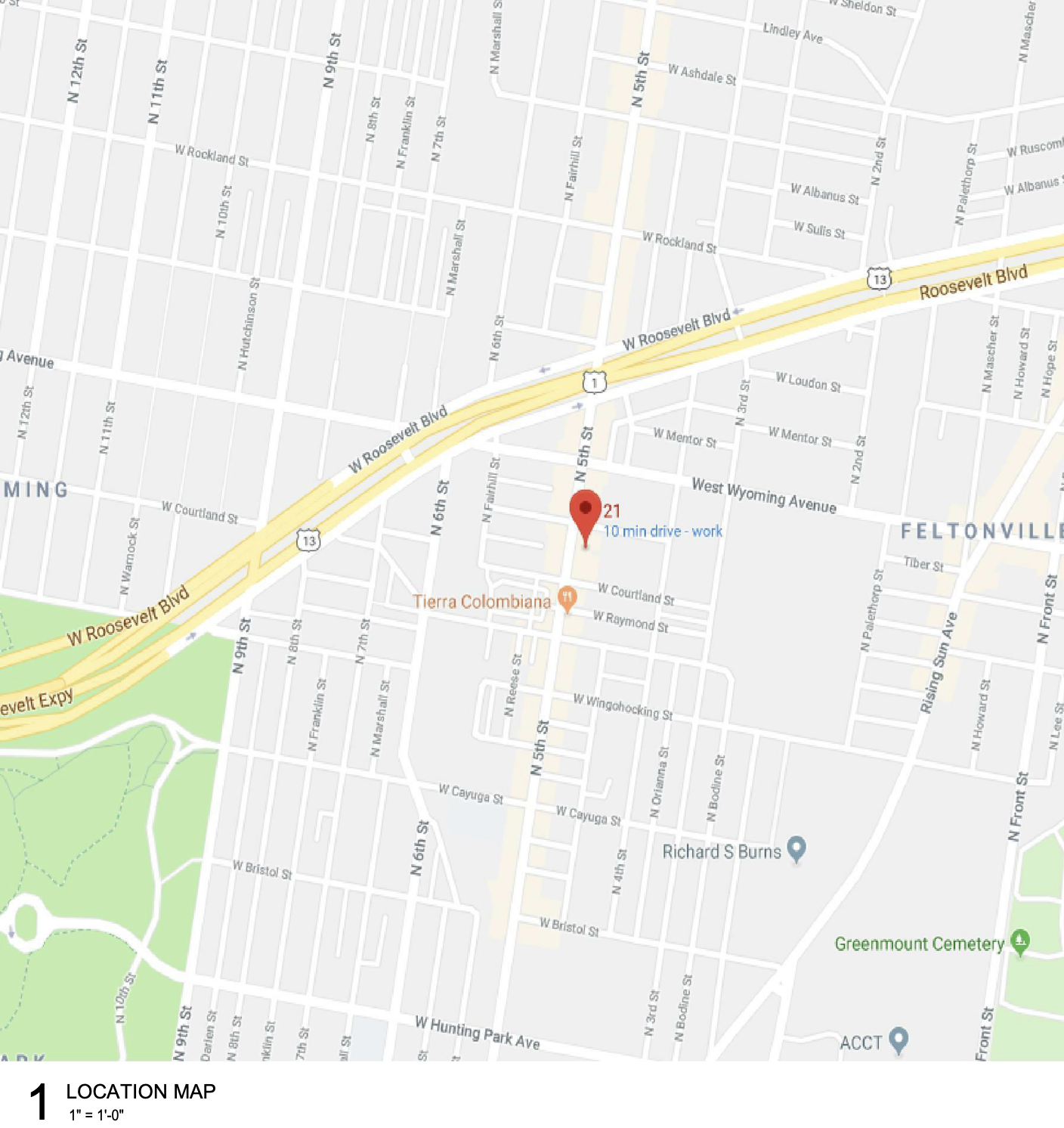 4615-21 North 5th Street Location
