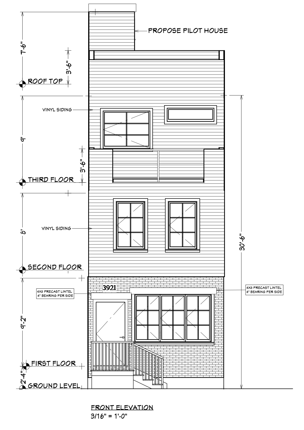 3921 Reno Street Front Elevation