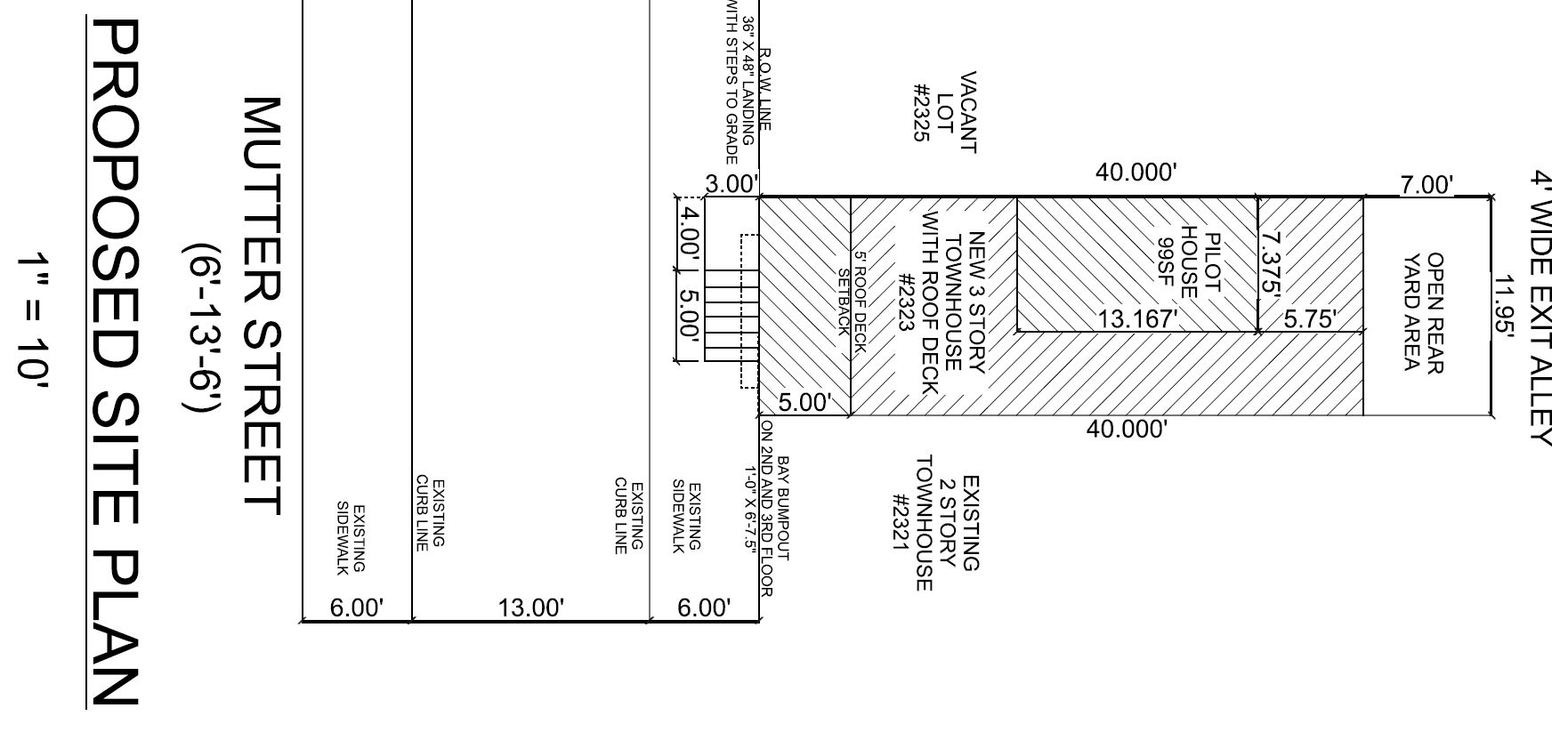 2323 Mutter Street, Philadelphia. Proposed site plan. Credit: Here's The Plan, LLC via a zoning permit submitted to the City of Philadelphia.