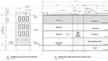 1215 Race Street North Elevation and Section