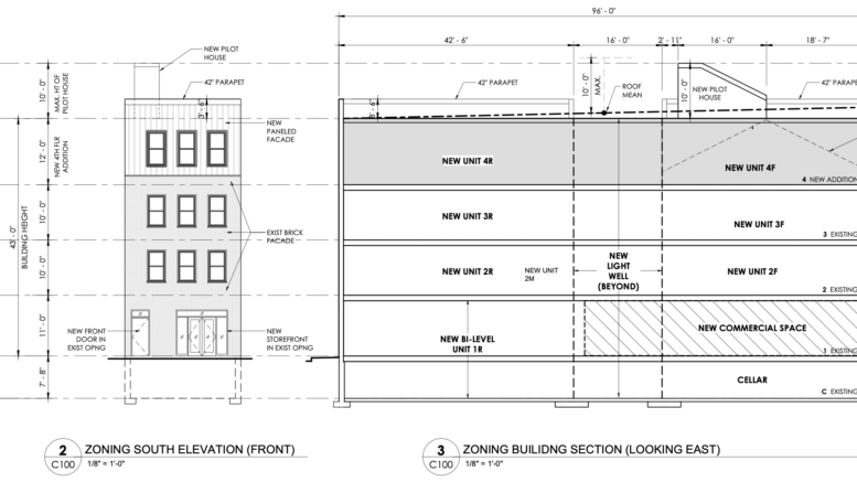 1215 Race Street North Elevation and Section